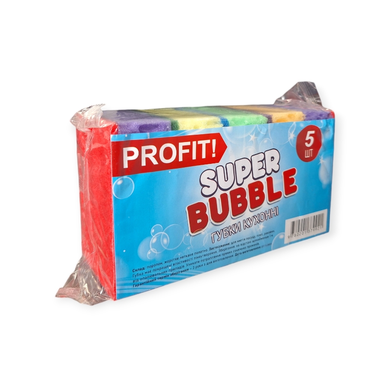 Губка для посуды 5шт Profit buble