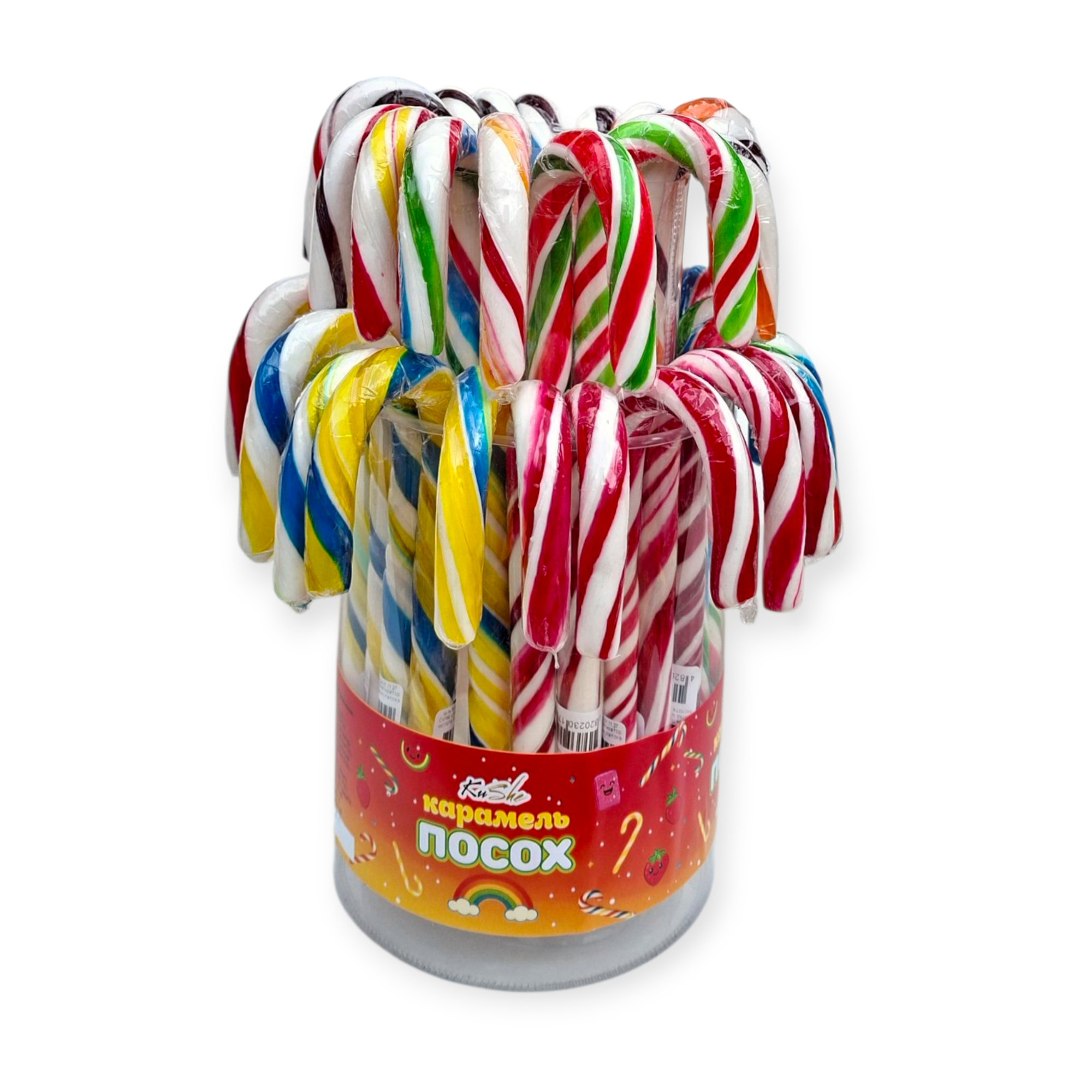 Льодяник посох великий 41 шт кольоровий Льодяник посох великий 41 шт кольоровий