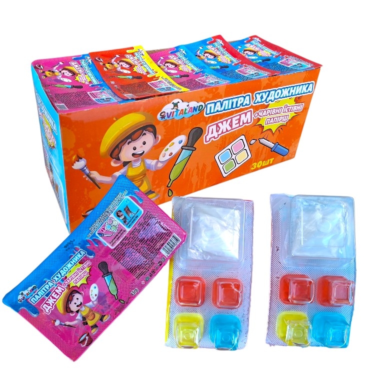 Джем + съедобные листики Палитра художника 30 шт