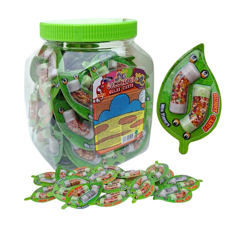 Желейная конфета в разноцветных шариках Гусеничка 50 шт