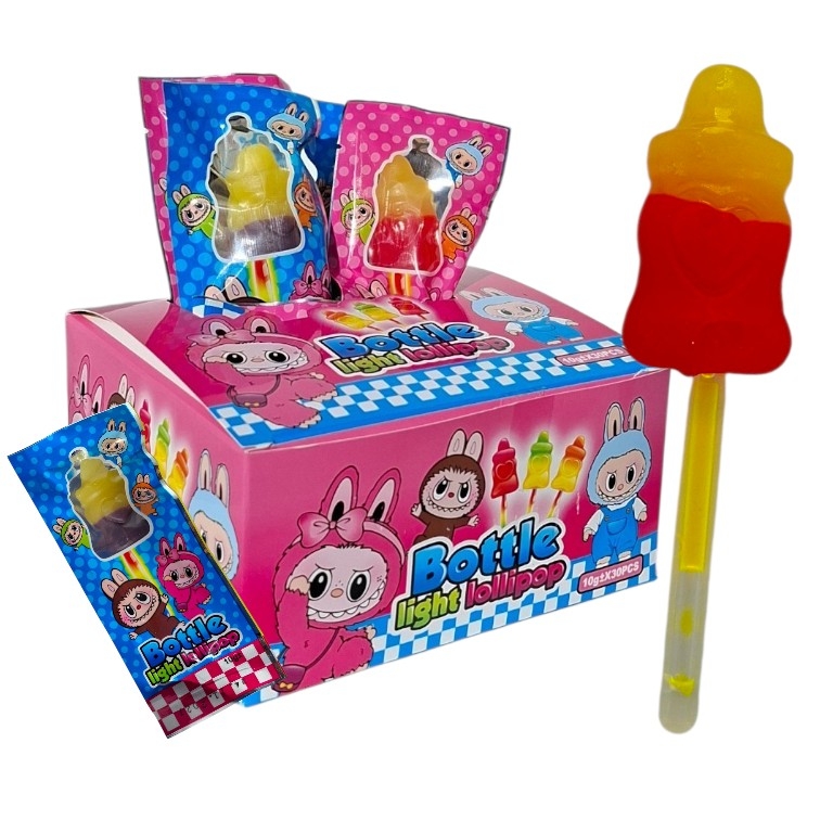 Лабубу леденец  бутылка соска неоновая 30 шт