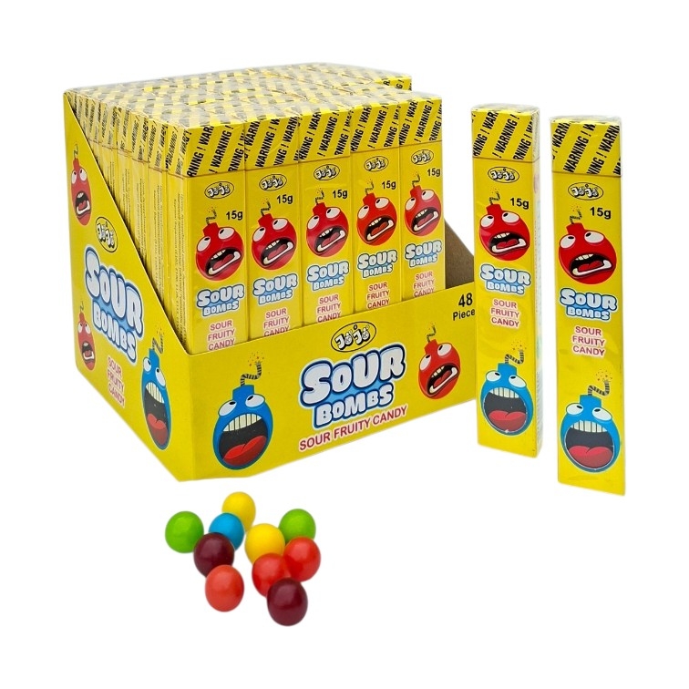 Жувальні цукерки Sour Bomb (кисла оболонка, солодка начинка) 48 шт