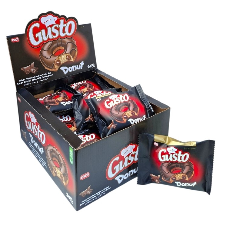 Пончик з шоколадною начинкою Gusto 35 г, 24 шт