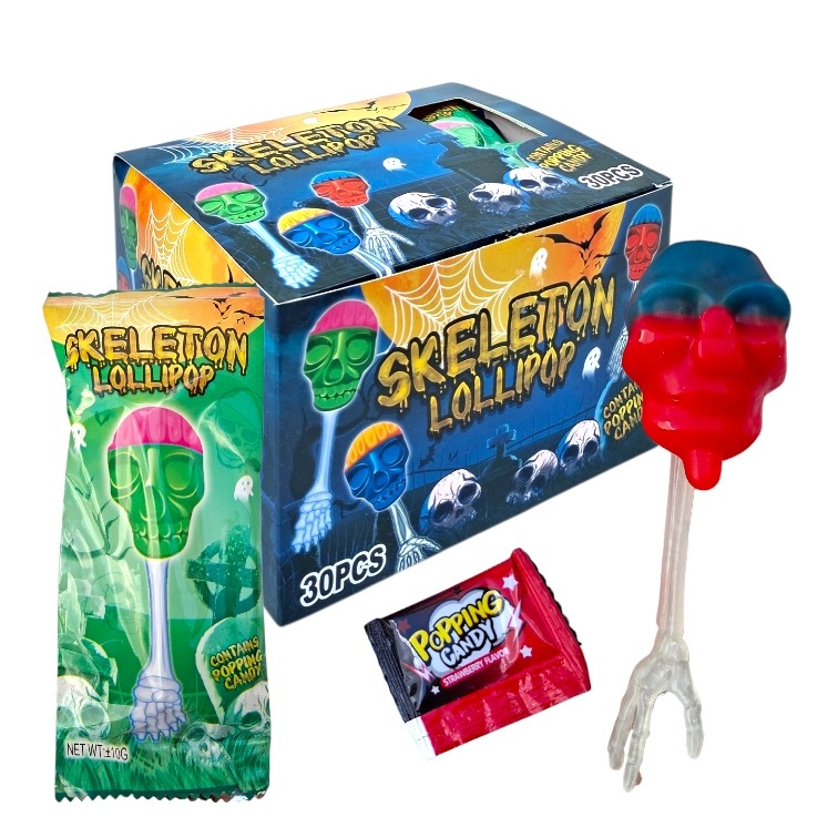 Льодяник Череп + рука скелета Skeleton lollipop 30 шт