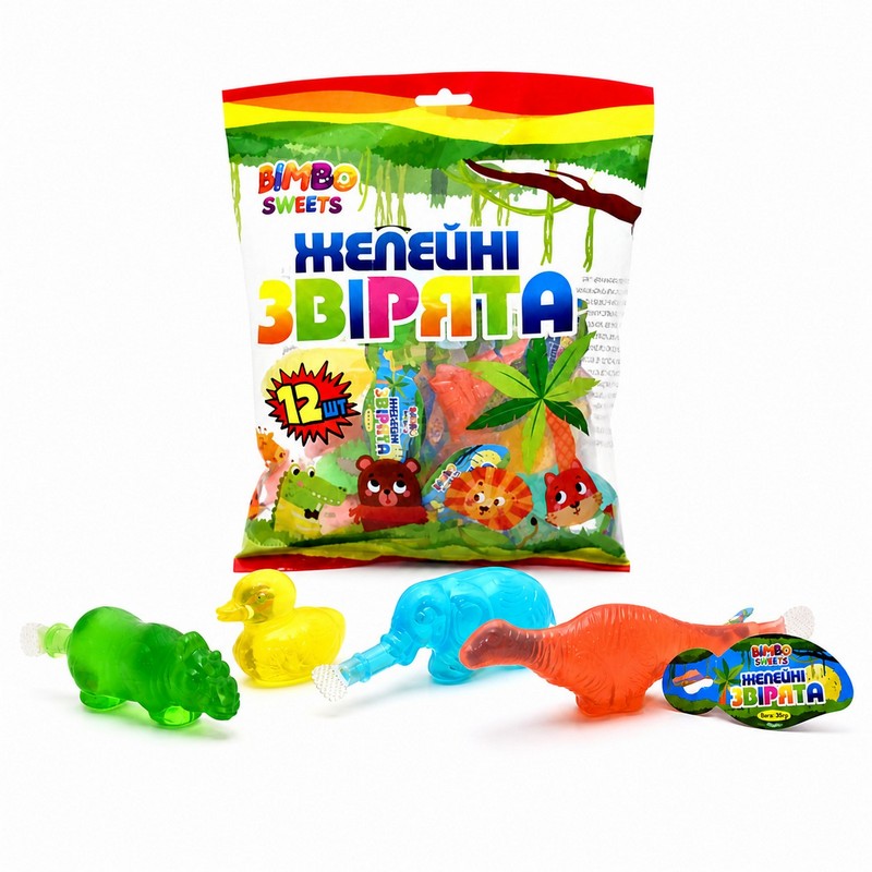 Желейні Звірята Bimbo Sweets 3D Желейки 12 шт