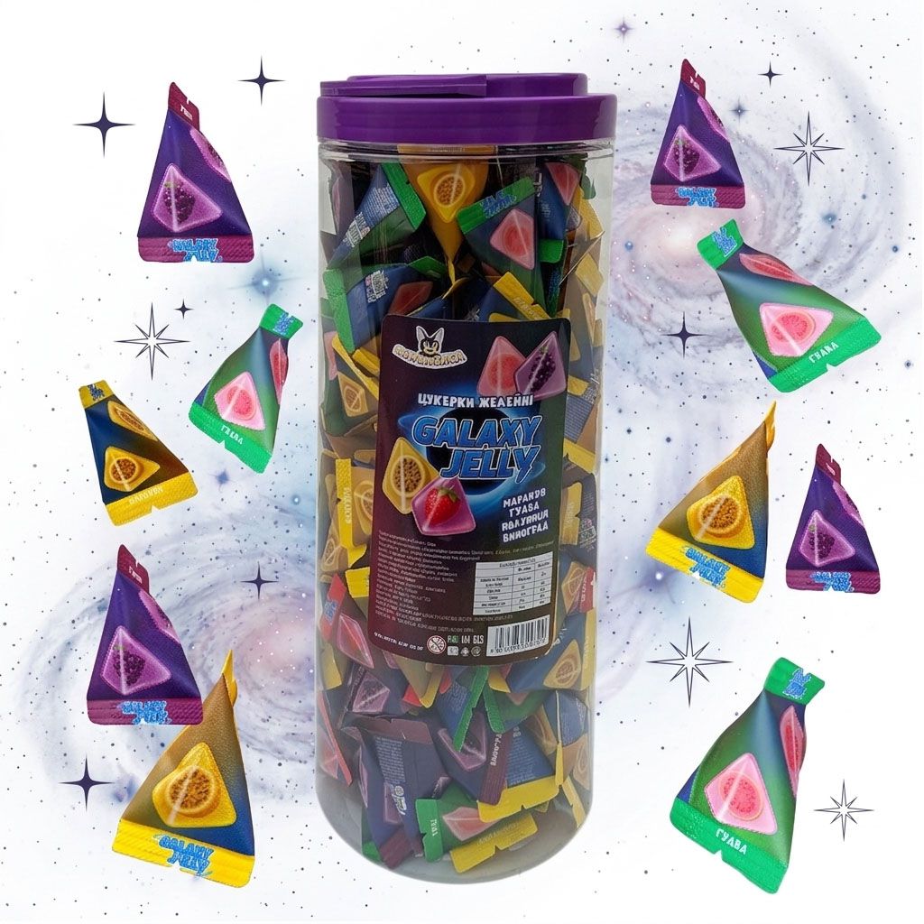 Galaxy Jelly желейные конфеты треугольные желейки галакси джели купить цены мармелад в треугольниках магазин baza biz ua