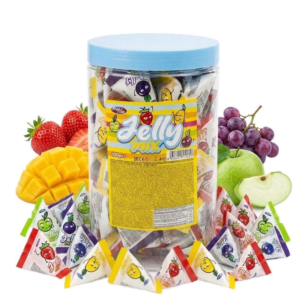 Желейки трикутні Jelly Mix Profisa у тубусі 100 шт Желейки трикутні Jelly Mix Profisa у тубусі 100 шт